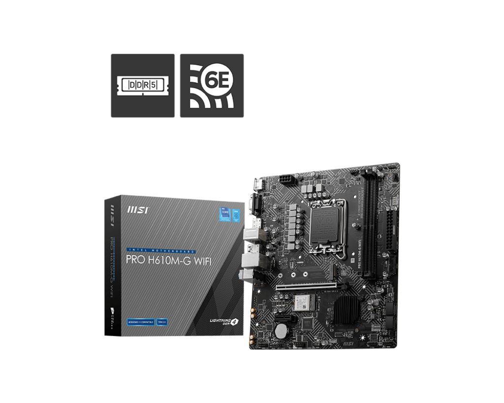 MSI Motherboard Pro H610m-G DDR5 Wifi MSI Motherboard Pro H610m-G DDR5 Wifi